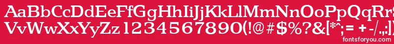 フォントPenthouseserialMediumRegular – 赤い背景に白い文字