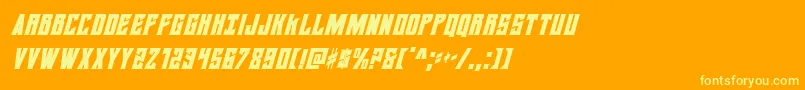 daemonicuscondital Font – Yellow Fonts on Orange Background