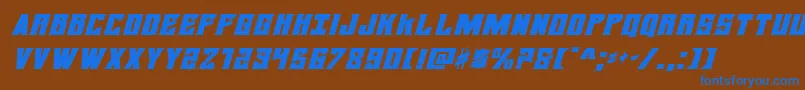 daemonicusexpandital Font – Blue Fonts on Brown Background