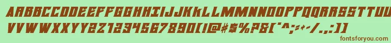 daemonicusexpandital Font – Brown Fonts on Green Background