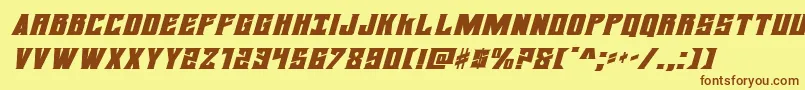 daemonicusexpandital Font – Brown Fonts on Yellow Background