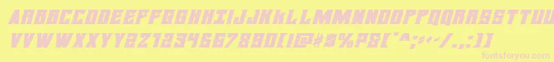 daemonicusexpandital-fontti – vaaleanpunaiset fontit keltaisella taustalla