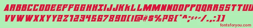 daemonicusexpandital Font – Red Fonts on Green Background