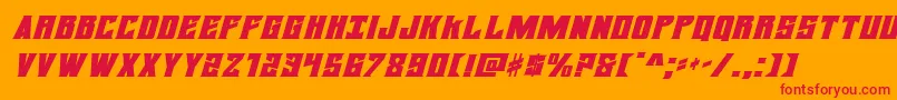 daemonicusexpandital Font – Red Fonts on Orange Background