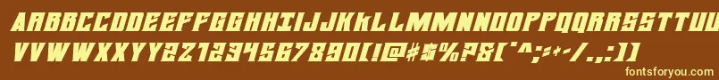 daemonicusexpandital-fontti – keltaiset fontit ruskealla taustalla