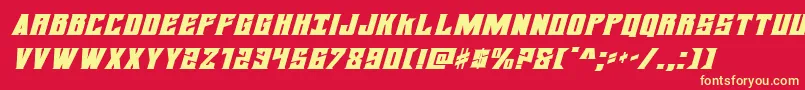 daemonicusexpandital Font – Yellow Fonts on Red Background