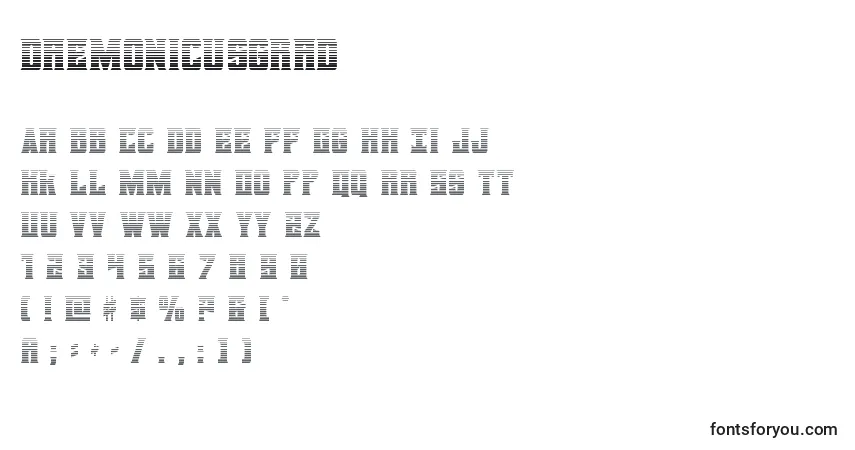 Шрифт Daemonicusgrad – алфавит, цифры, специальные символы