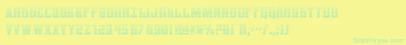 Fonte daemonicusgrad – fontes verdes em um fundo amarelo