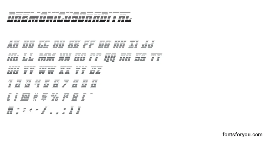 Schriftart Daemonicusgradital – Alphabet, Zahlen, spezielle Symbole