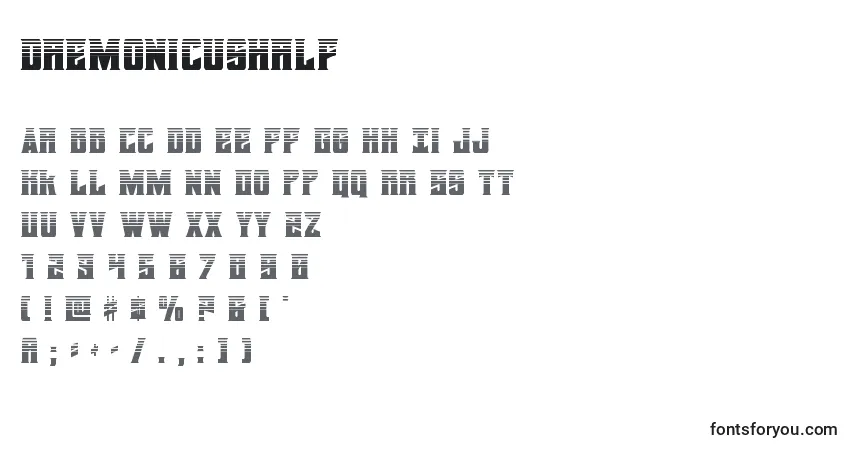 Daemonicushalfフォント–アルファベット、数字、特殊文字