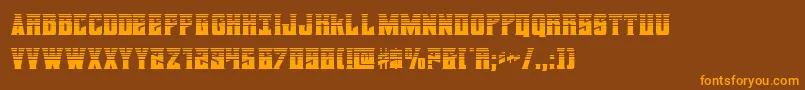 Czcionka daemonicushalf – pomarańczowe czcionki na brązowym tle