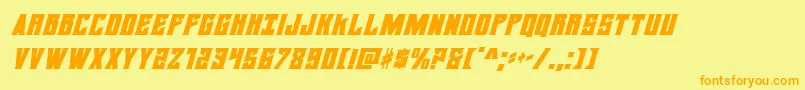 daemonicusital Font – Orange Fonts on Yellow Background