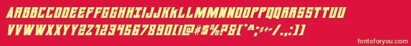 daemonicusital Font – Yellow Fonts on Red Background