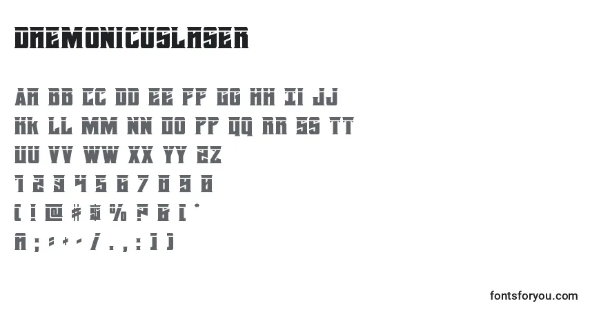 Daemonicuslaser Font – alphabet, numbers, special characters