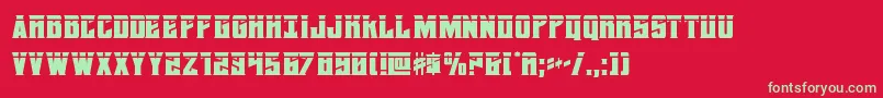 フォントdaemonicuslaser – 赤い背景に緑の文字