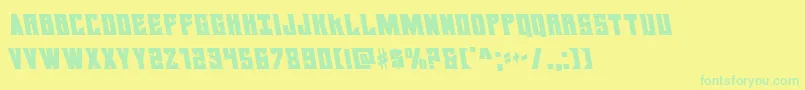 daemonicusleft-Schriftart – Grüne Schriften auf gelbem Hintergrund