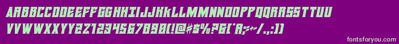 フォントdaemonicussemital – 紫の背景に緑のフォント