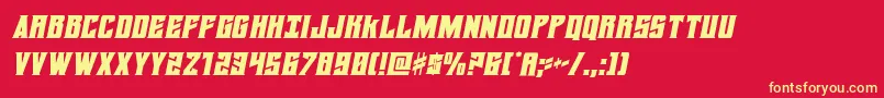 daemonicussemital Font – Yellow Fonts on Red Background