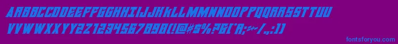 daemonicussuperital Font – Blue Fonts on Purple Background