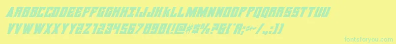 daemonicussuperital Font – Green Fonts on Yellow Background