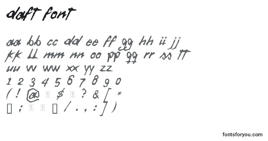Fuente Daft Font - alfabeto, números, caracteres especiales