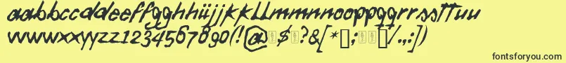 フォントDaft Font – 黒い文字の黄色い背景