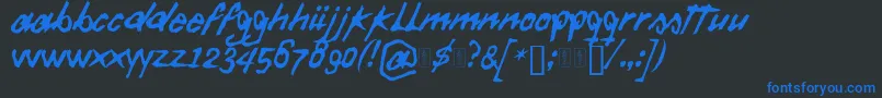 Daft Font-Schriftart – Blaue Schriften auf schwarzem Hintergrund
