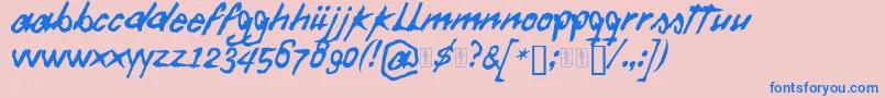Daft Font Font – Blue Fonts on Pink Background