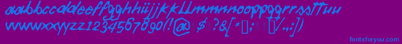 Daft Font-Schriftart – Blaue Schriften auf violettem Hintergrund
