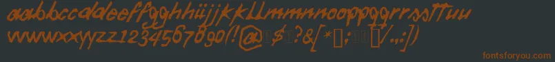 Daft Font-Schriftart – Braune Schriften auf schwarzem Hintergrund