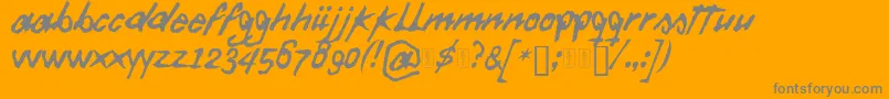 Więcej informacji o czcionce Daft Font Czcionka Daft Font – szare czcionki na pomarańczowym tle
