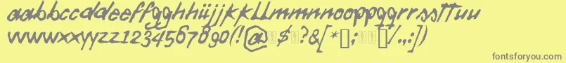 Lisätietoja Daft Font-fontista Daft Font-fontti – harmaat kirjasimet keltaisella taustalla