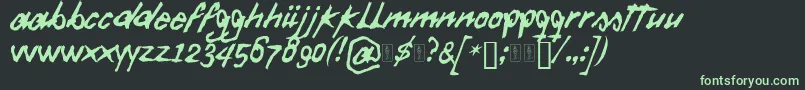 Weitere Informationen zur Daft Font-Schriftart Daft Font-Schriftart – Grüne Schriften auf schwarzem Hintergrund