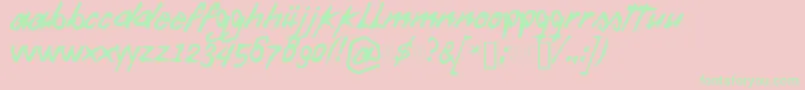 Daft Font-Schriftart – Grüne Schriften auf rosa Hintergrund