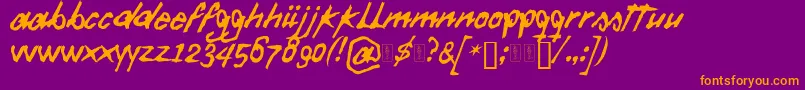 Police Daft Font – polices orange sur fond violet