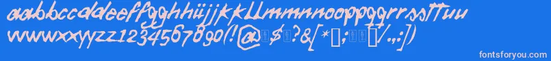 Daft Font-Schriftart – Rosa Schriften auf blauem Hintergrund