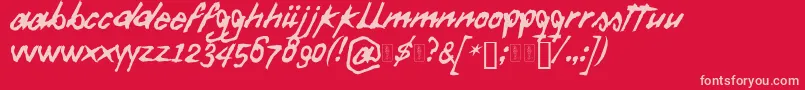 Daft Font-fontti – vaaleanpunaiset fontit punaisella taustalla