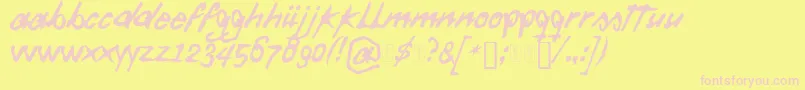 Fonte Daft Font – fontes rosa em um fundo amarelo