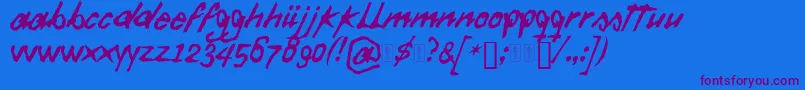 Daft Font Font – Purple Fonts on Blue Background
