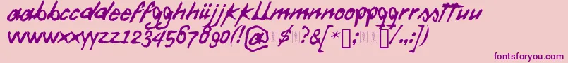 Daft Font-Schriftart – Violette Schriften auf rosa Hintergrund