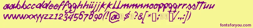 Daft Font Font – Purple Fonts on Yellow Background
