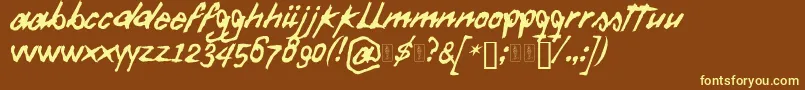Fonte Daft Font – fontes amarelas em um fundo marrom