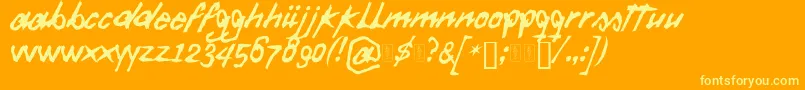 Daft Font Font – Yellow Fonts on Orange Background