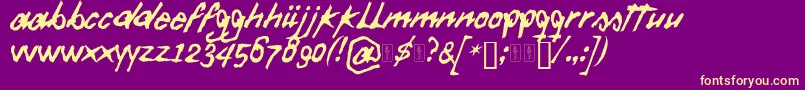 Weitere Informationen zur Daft Font-Schriftart Daft Font-Schriftart – Gelbe Schriften auf violettem Hintergrund