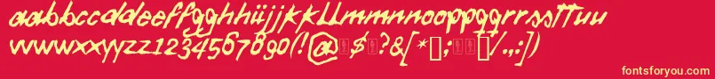 フォントDaft Font – 黄色の文字、赤い背景