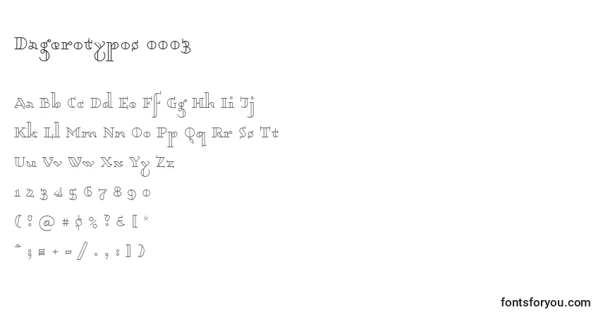 Dagerotypos 0003フォント–アルファベット、数字、特殊文字