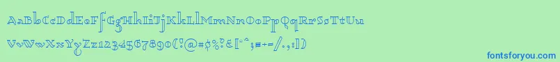 Dagerotypos 0003 Font – Blue Fonts on Green Background