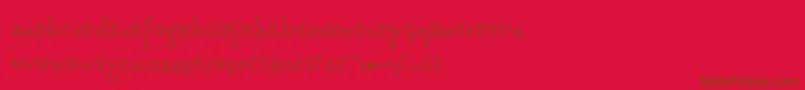 フォントDagerotypos 0003 – 赤い背景に茶色の文字