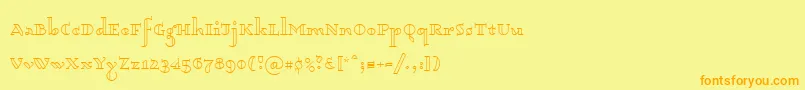 Dagerotypos 0003 Font – Orange Fonts on Yellow Background