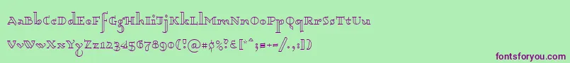 Dagerotypos 0003 Font – Purple Fonts on Green Background